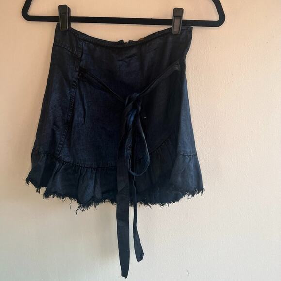 Free People FP One Sz 2 Mini Skirt Raw Edge Steampunk Victorian Ruffle - Picture 1 of 8